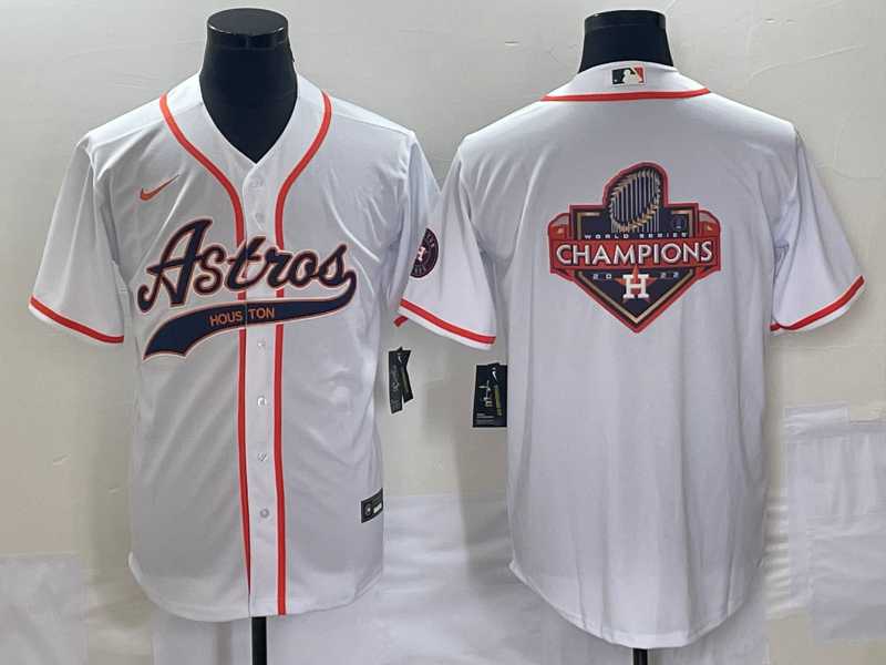 Mens Houston Astros White Team Big Logo Cool Base Stitched Baseball Jerseys